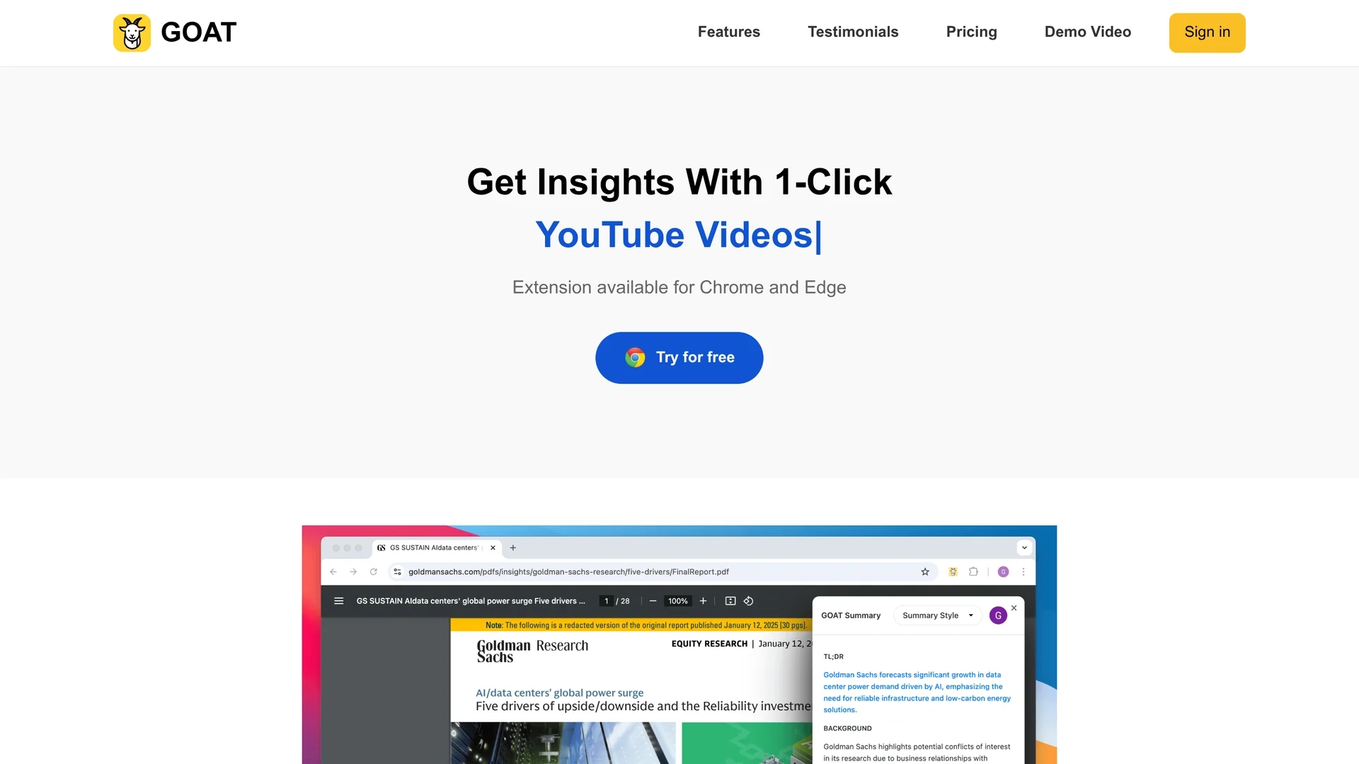goat-ai homepage