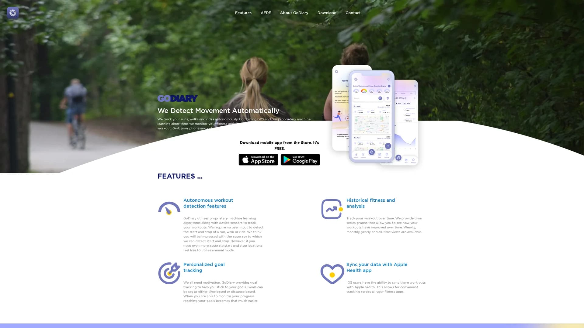 godiary-running-tracker homepage