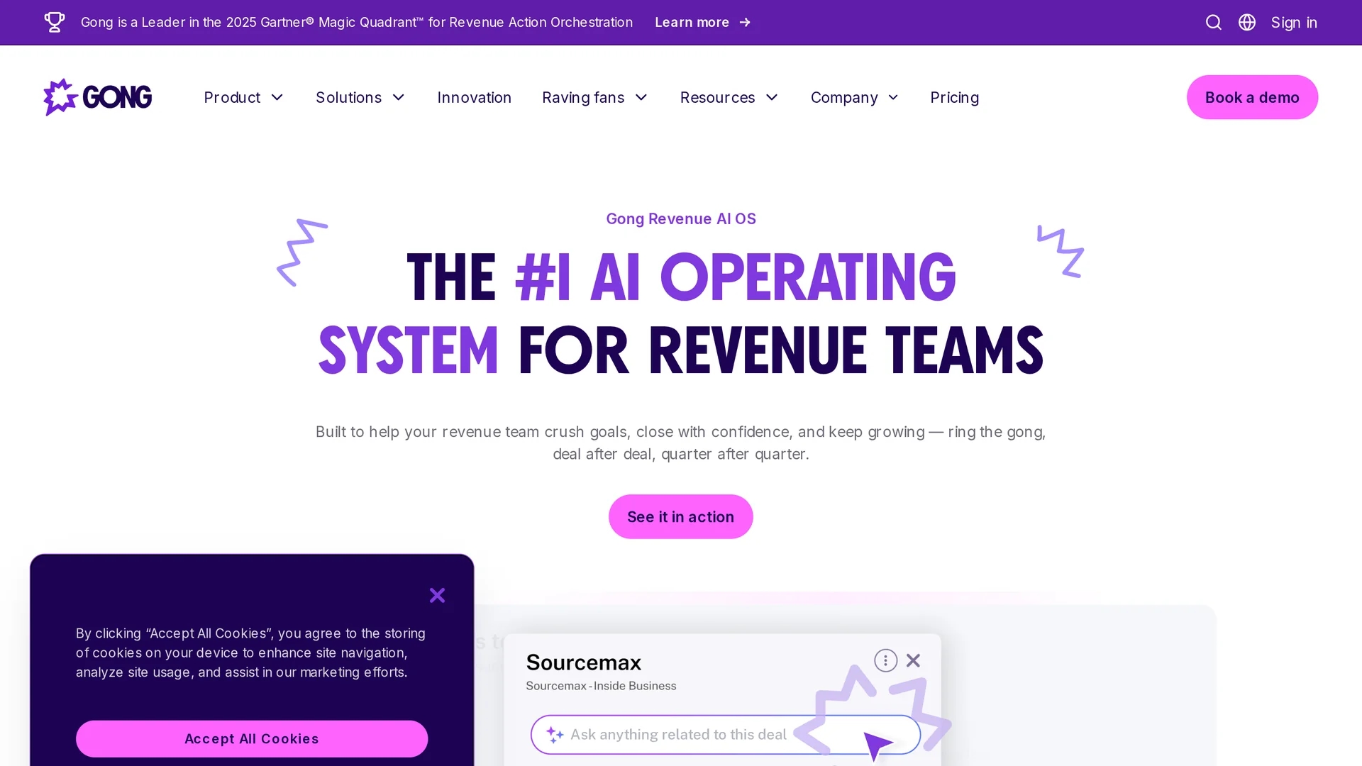 gong-revenue-intelligence-platform homepage