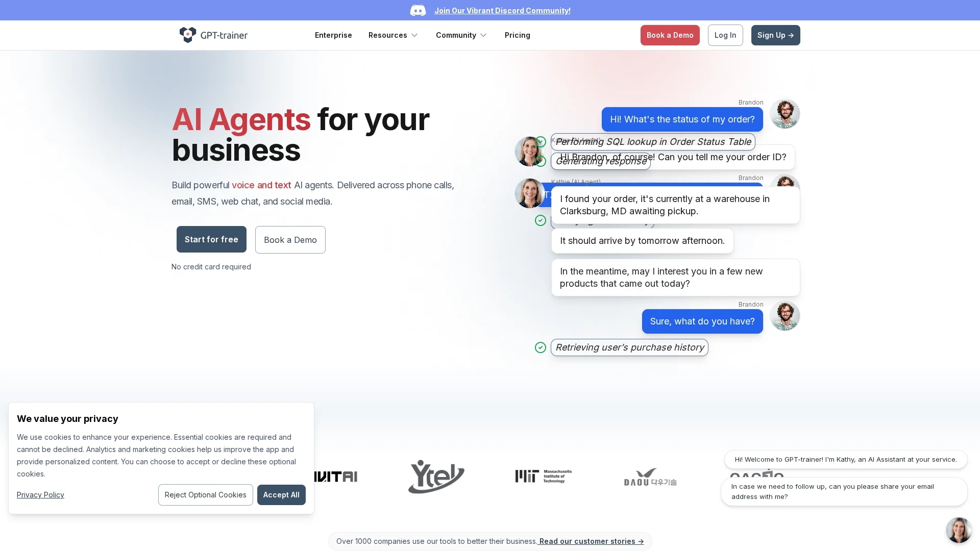 gpt-trainer homepage