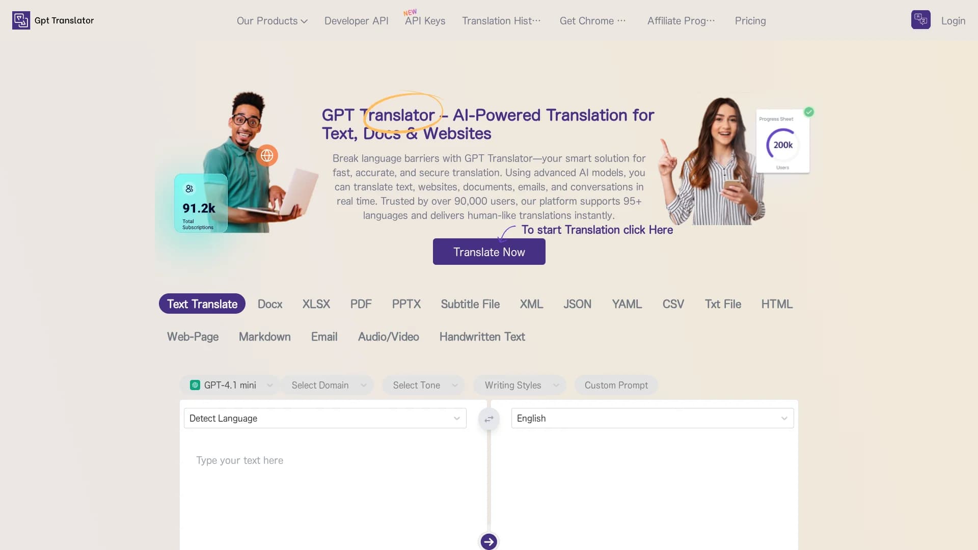 gpt-translator homepage