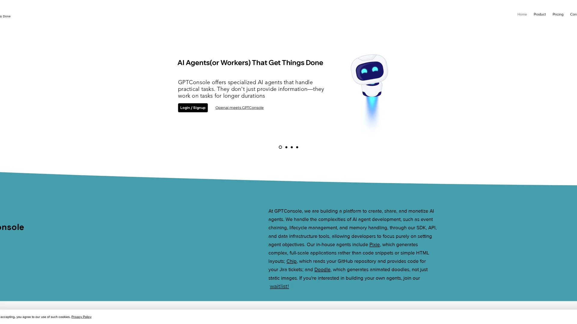 gptconsole-ai homepage