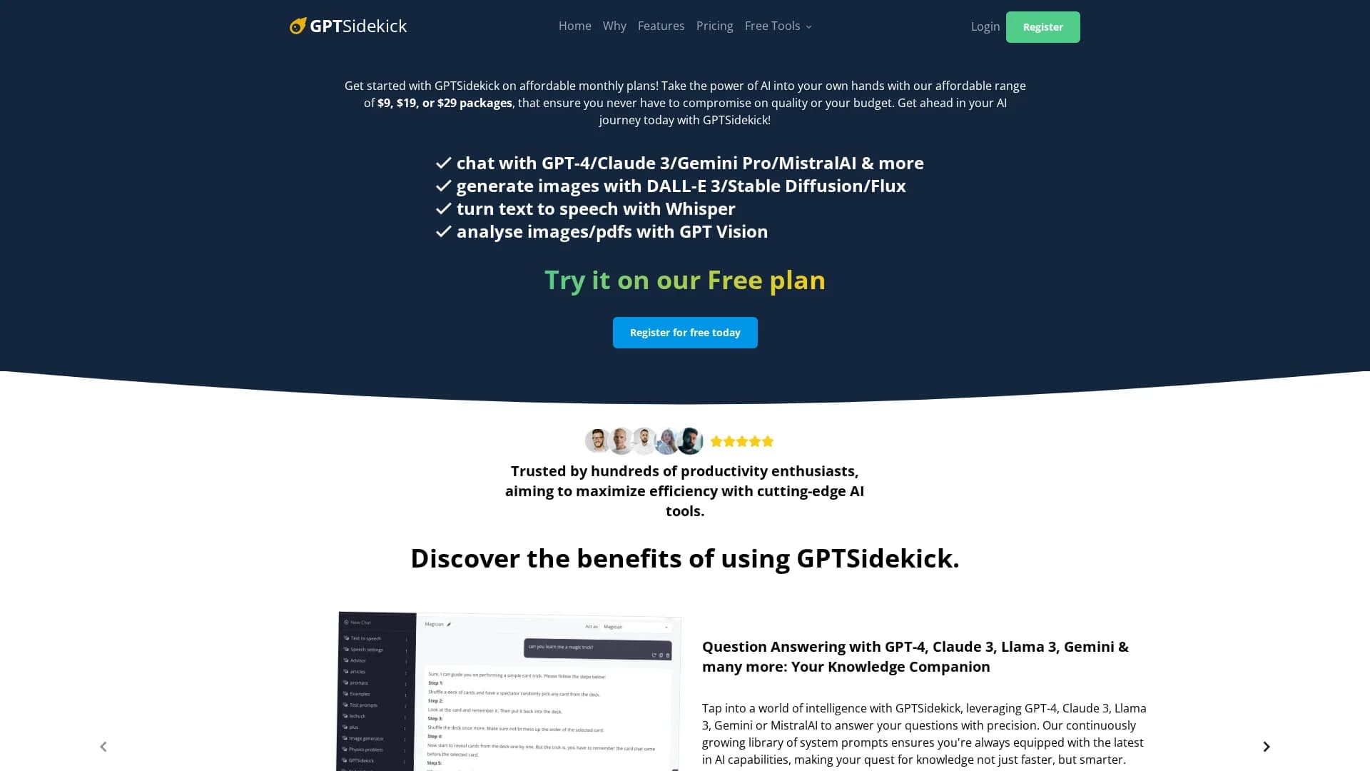 gptsidekick homepage
