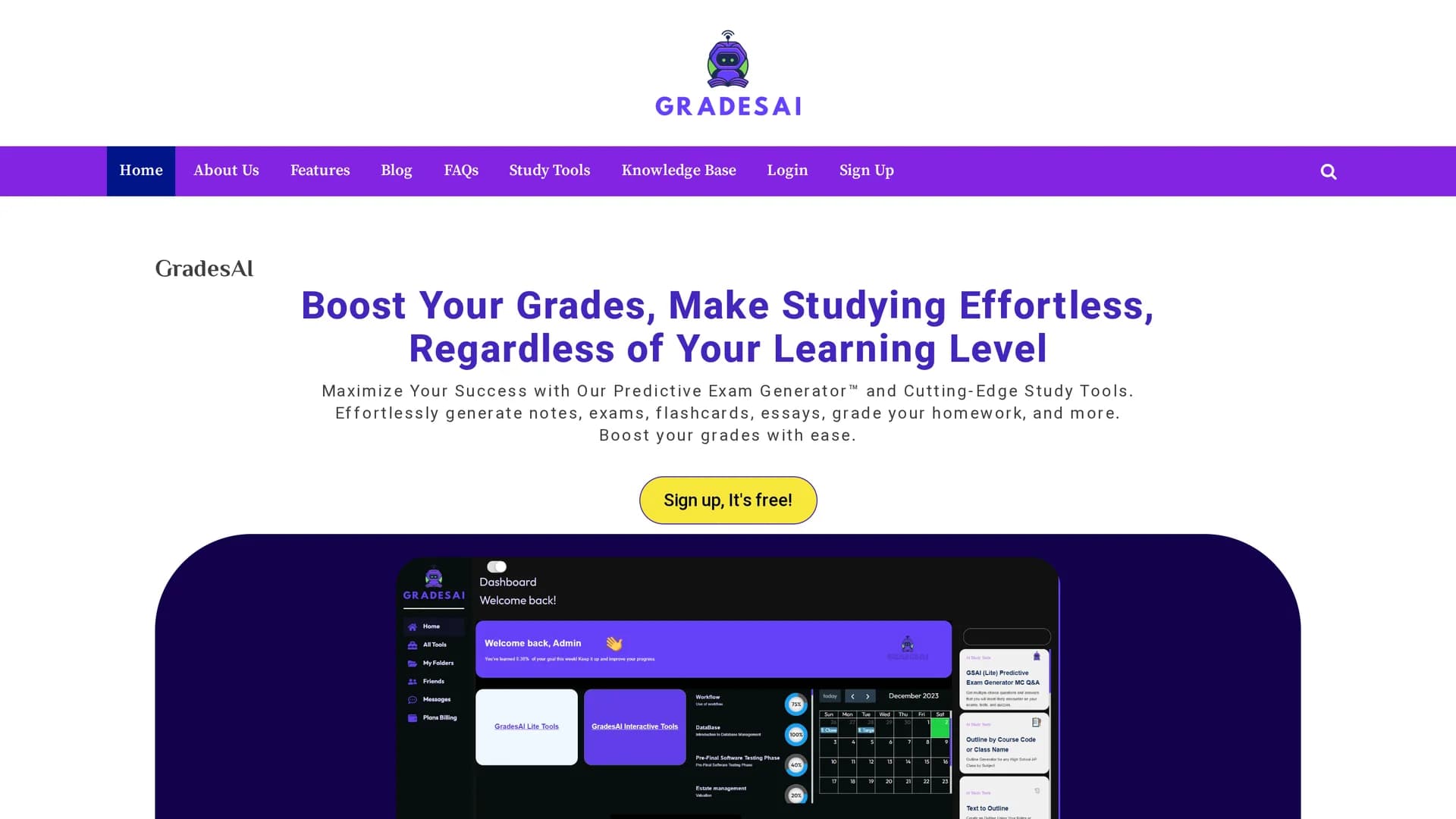 gradesai homepage