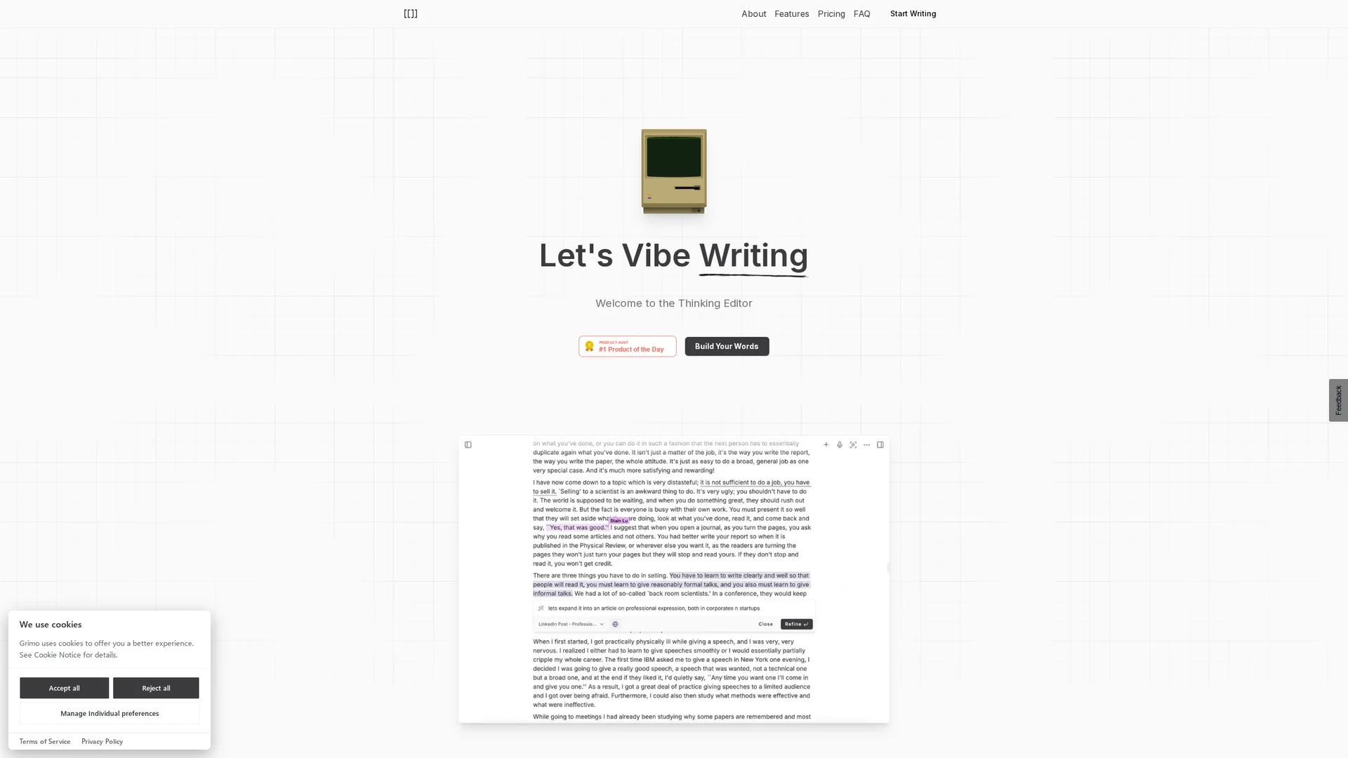 grimo-ai homepage