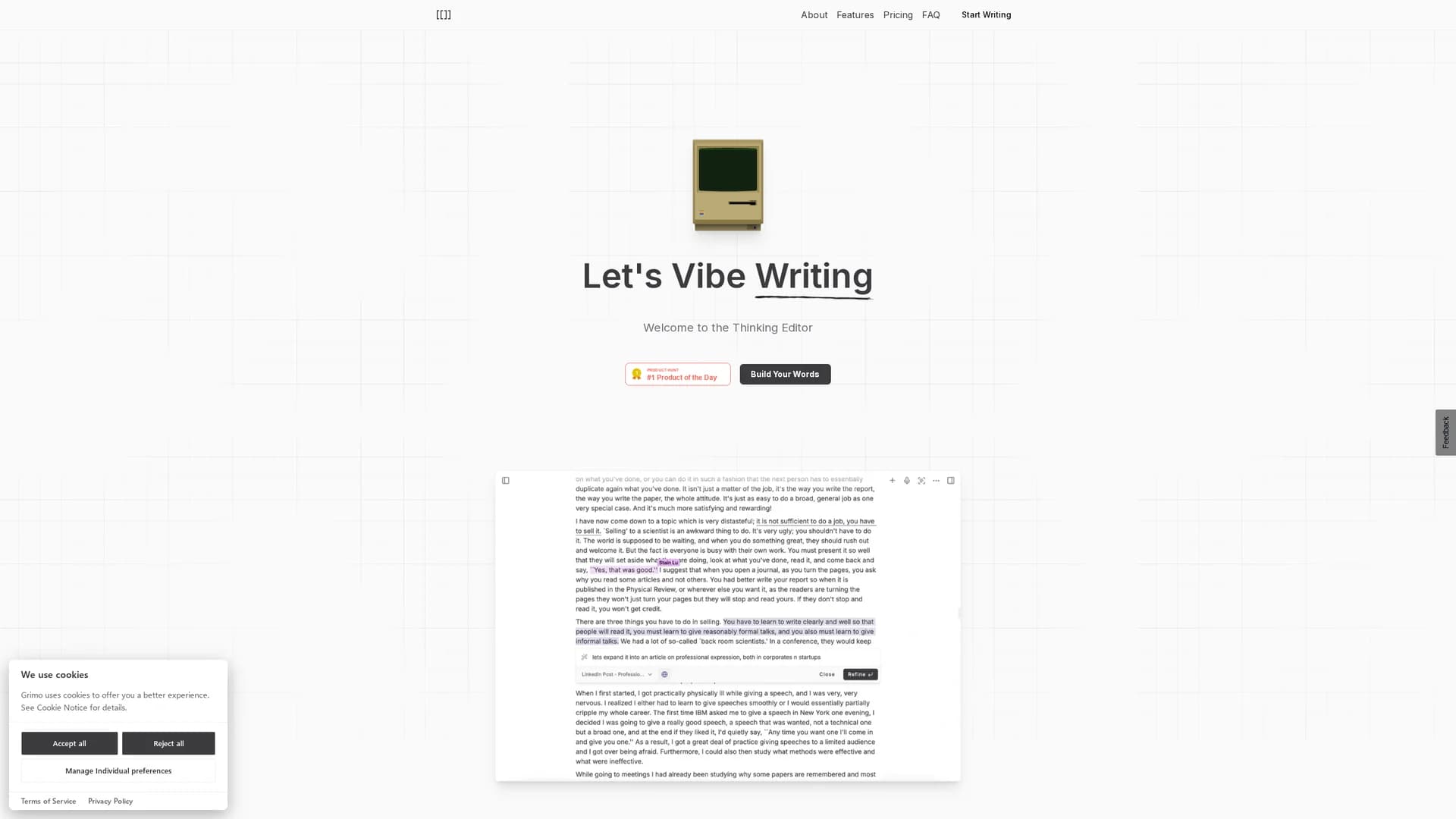 grimo-ai homepage