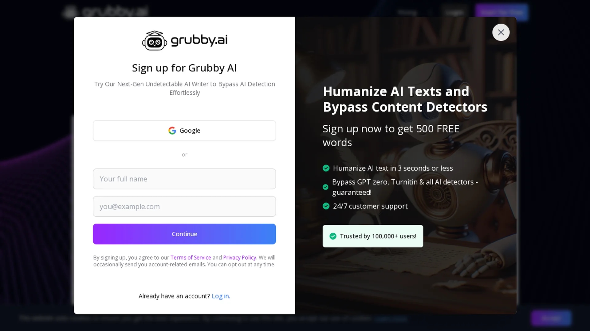 grubby-ai homepage