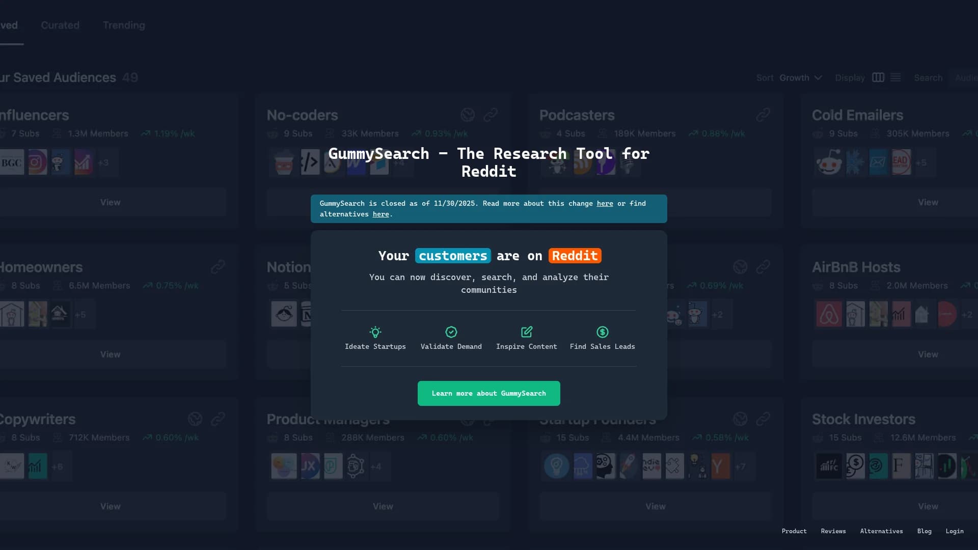 gummysearch homepage