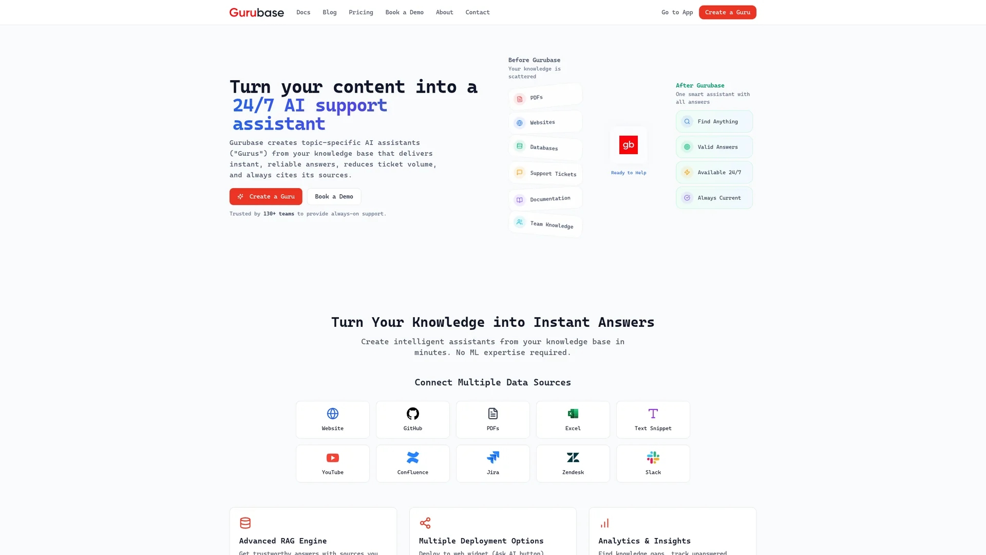 gurubase homepage