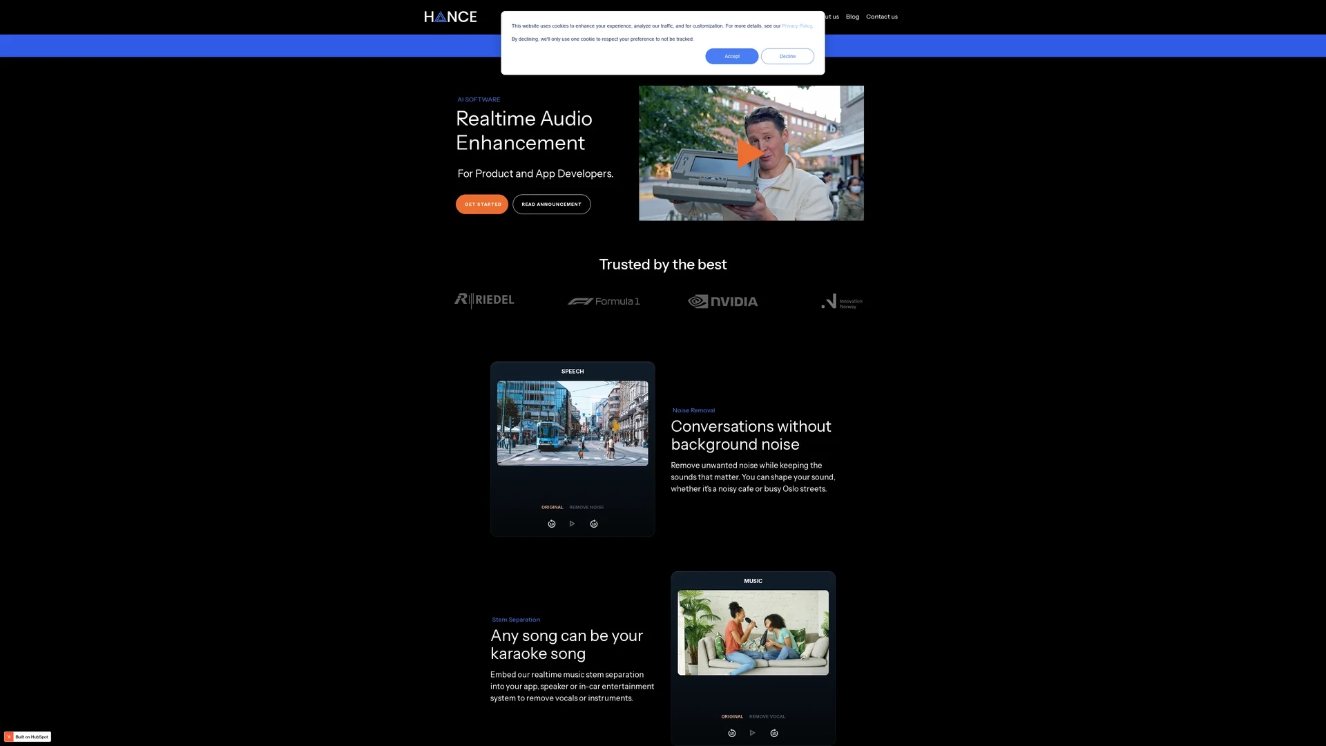 hance-ai-audio-enhancement homepage