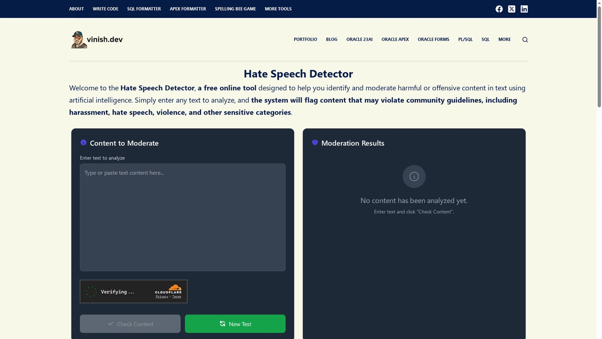 hate-speech-detector-ai homepage