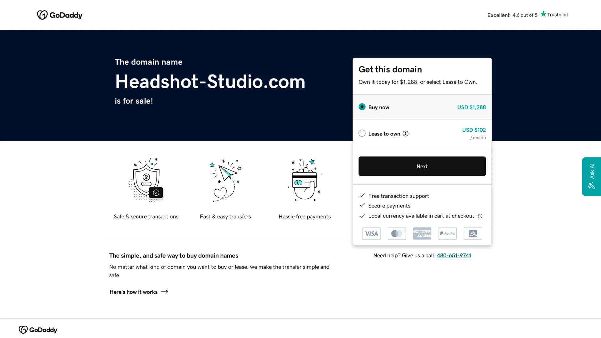 headshot-studio homepage