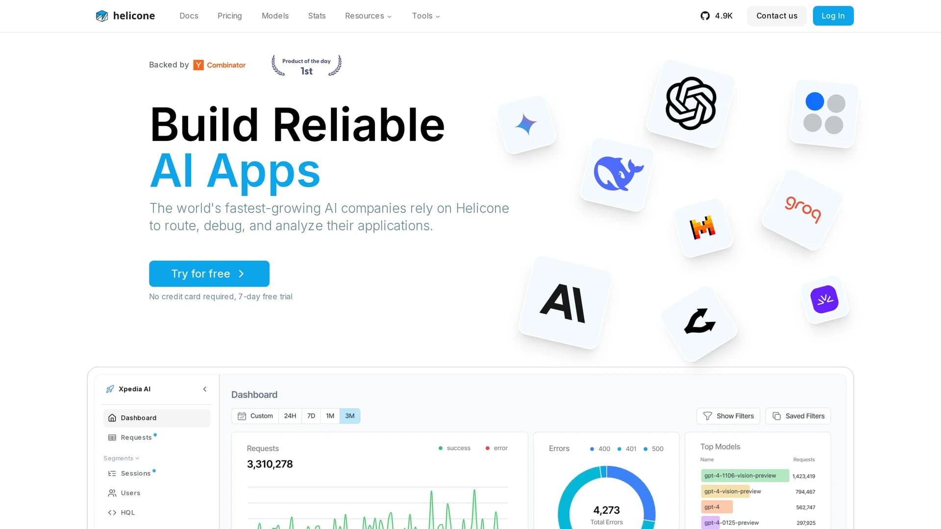 helicone homepage