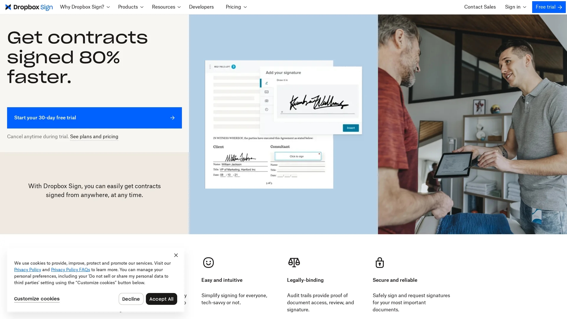 hellosign homepage