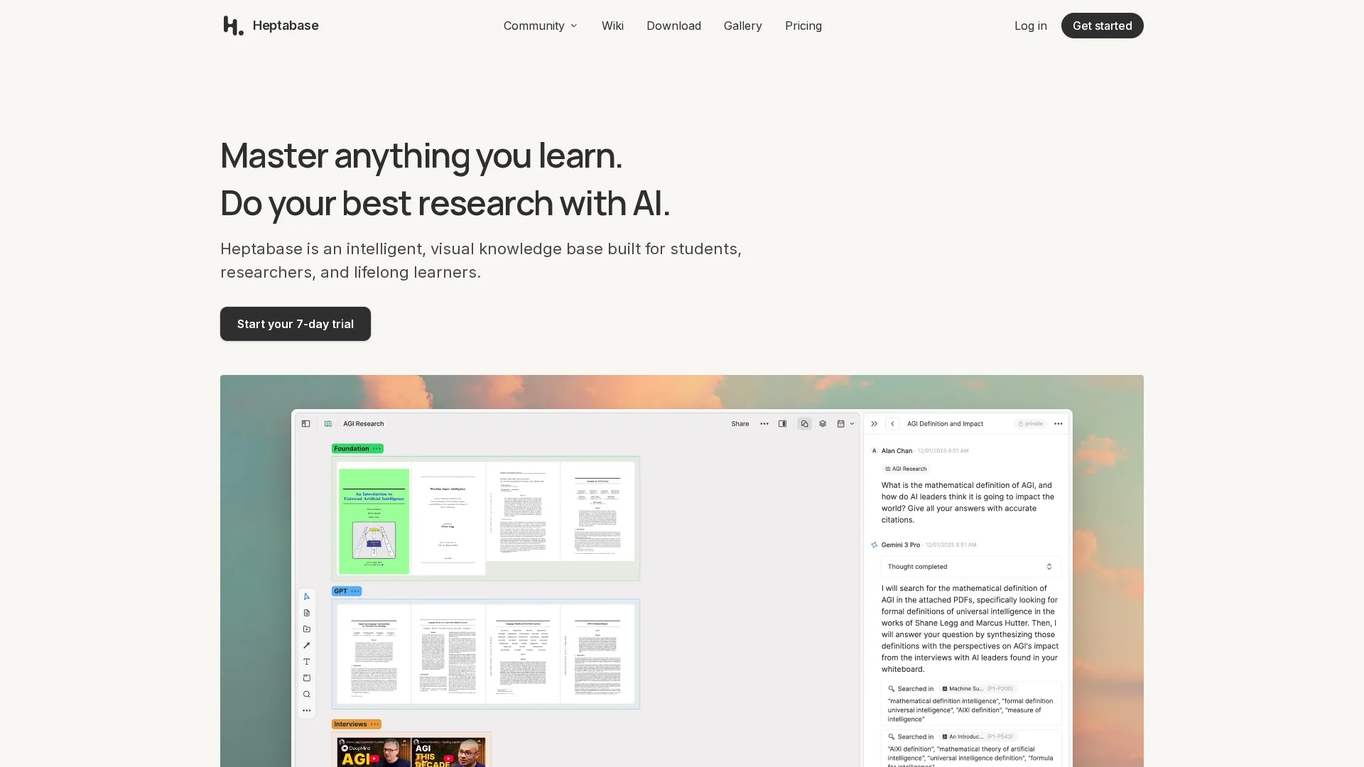 heptabase homepage