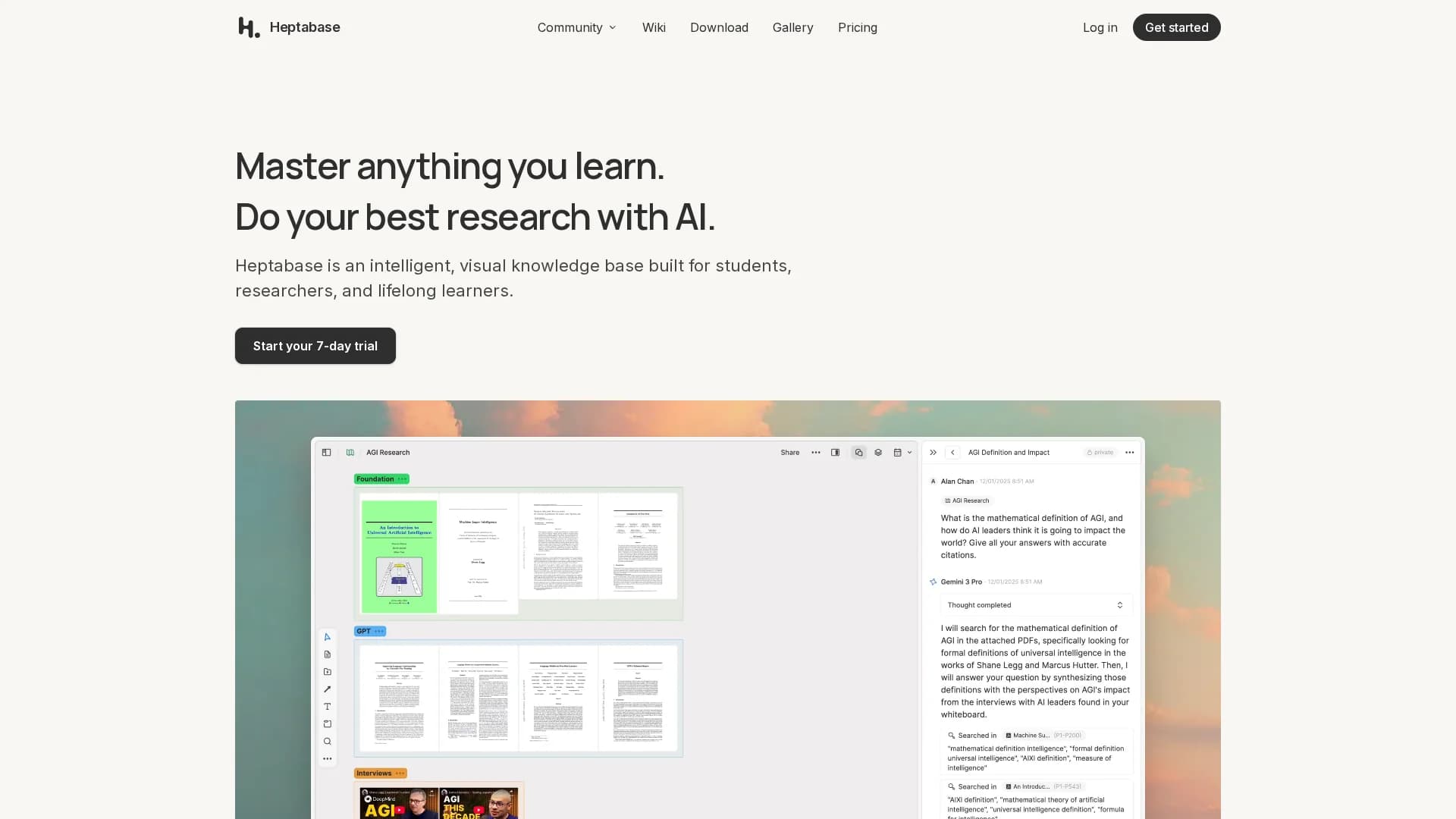 heptabase homepage