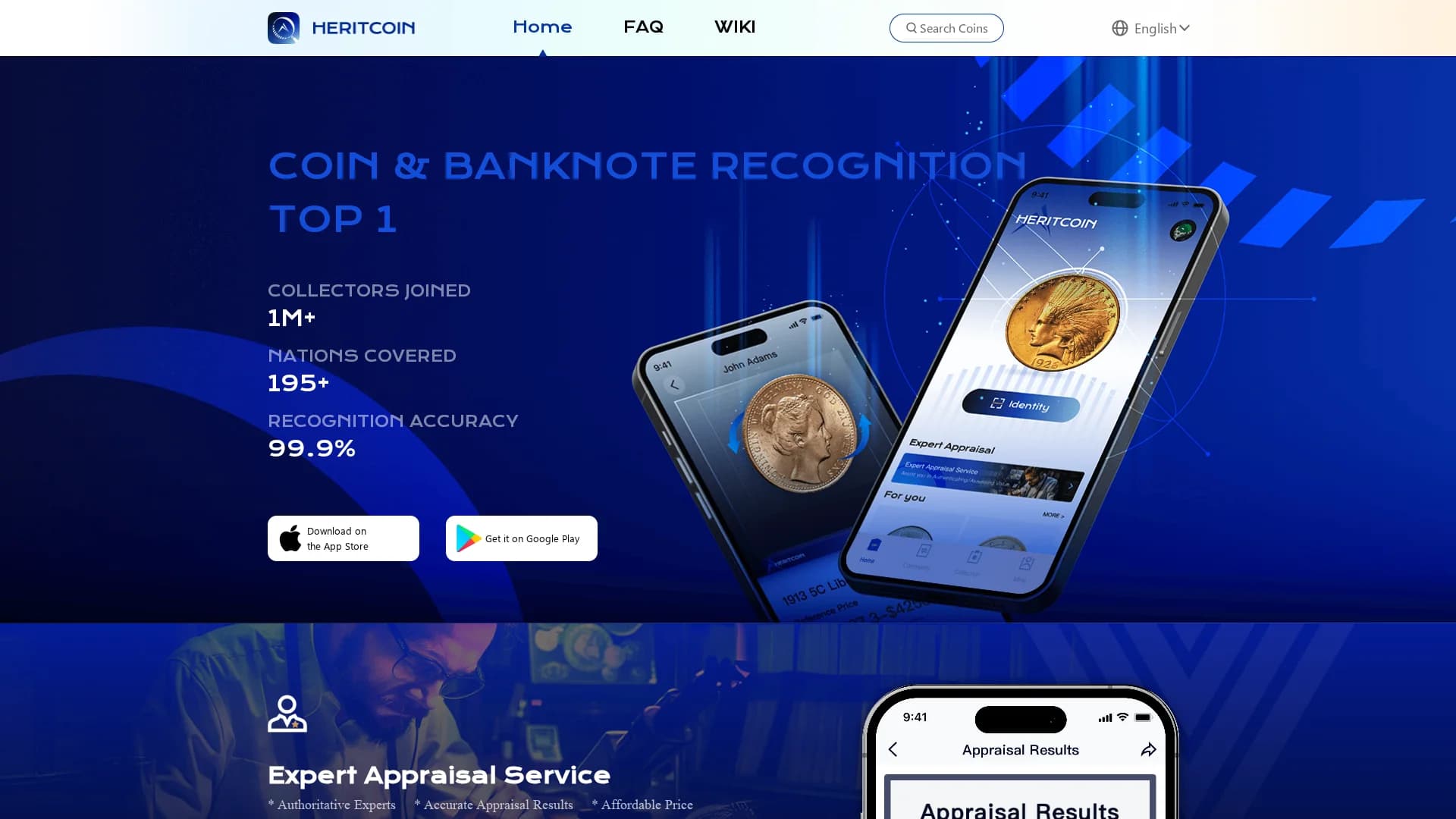 heritcoin homepage