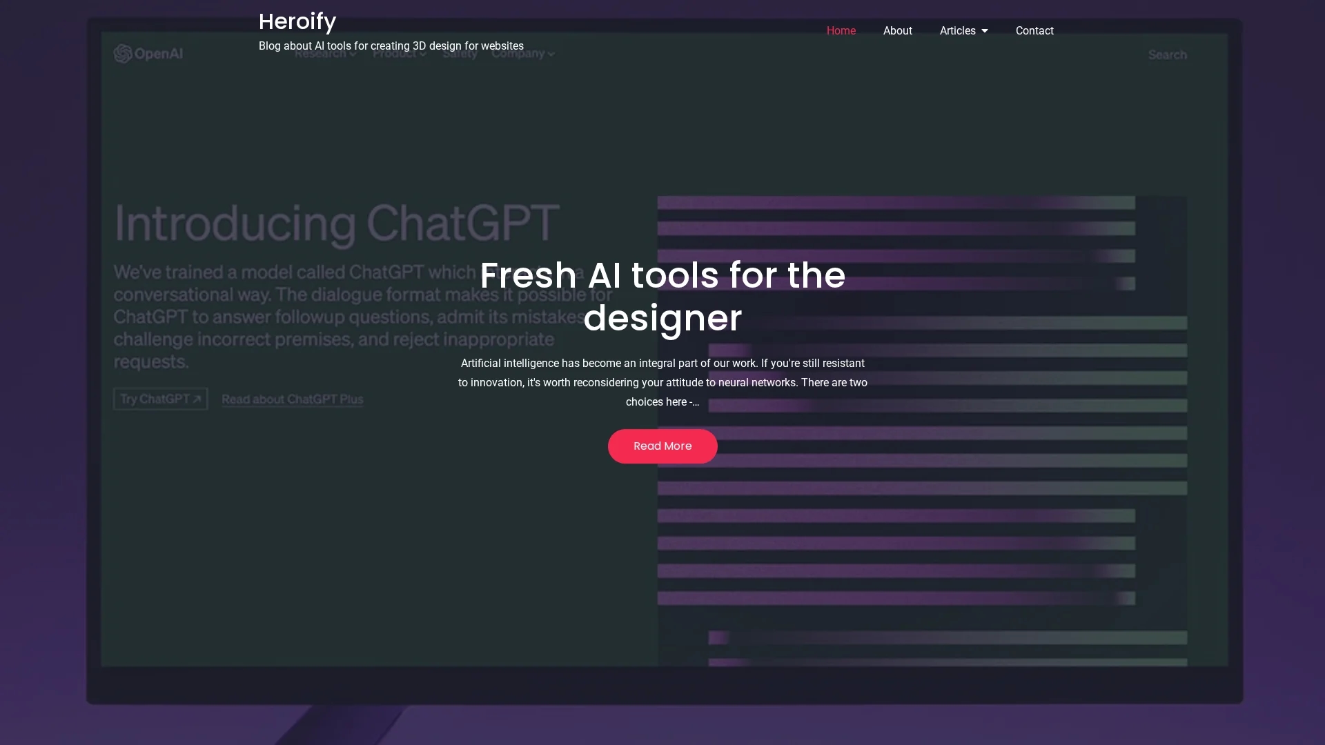 heroify homepage