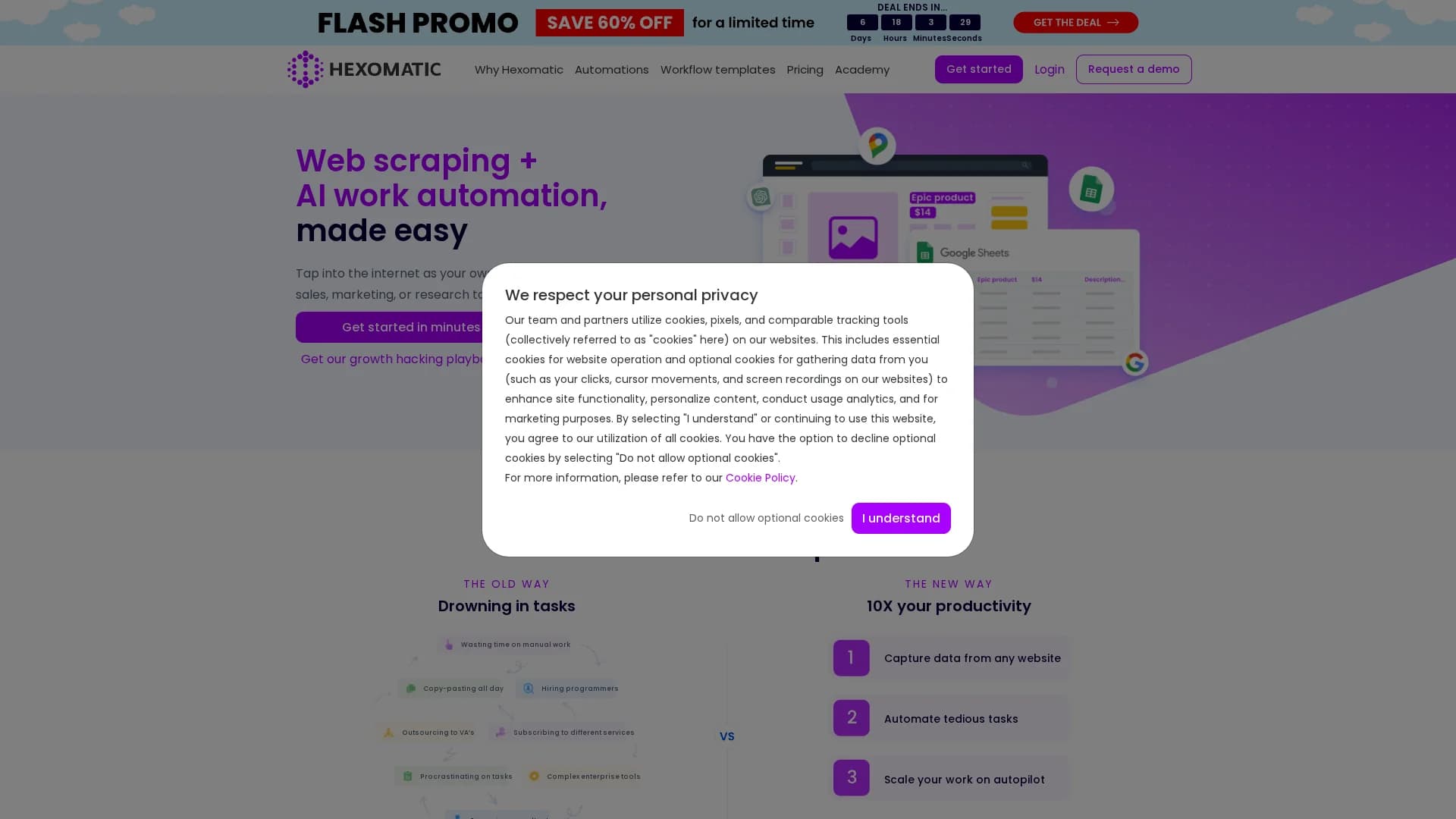 hexomatic homepage