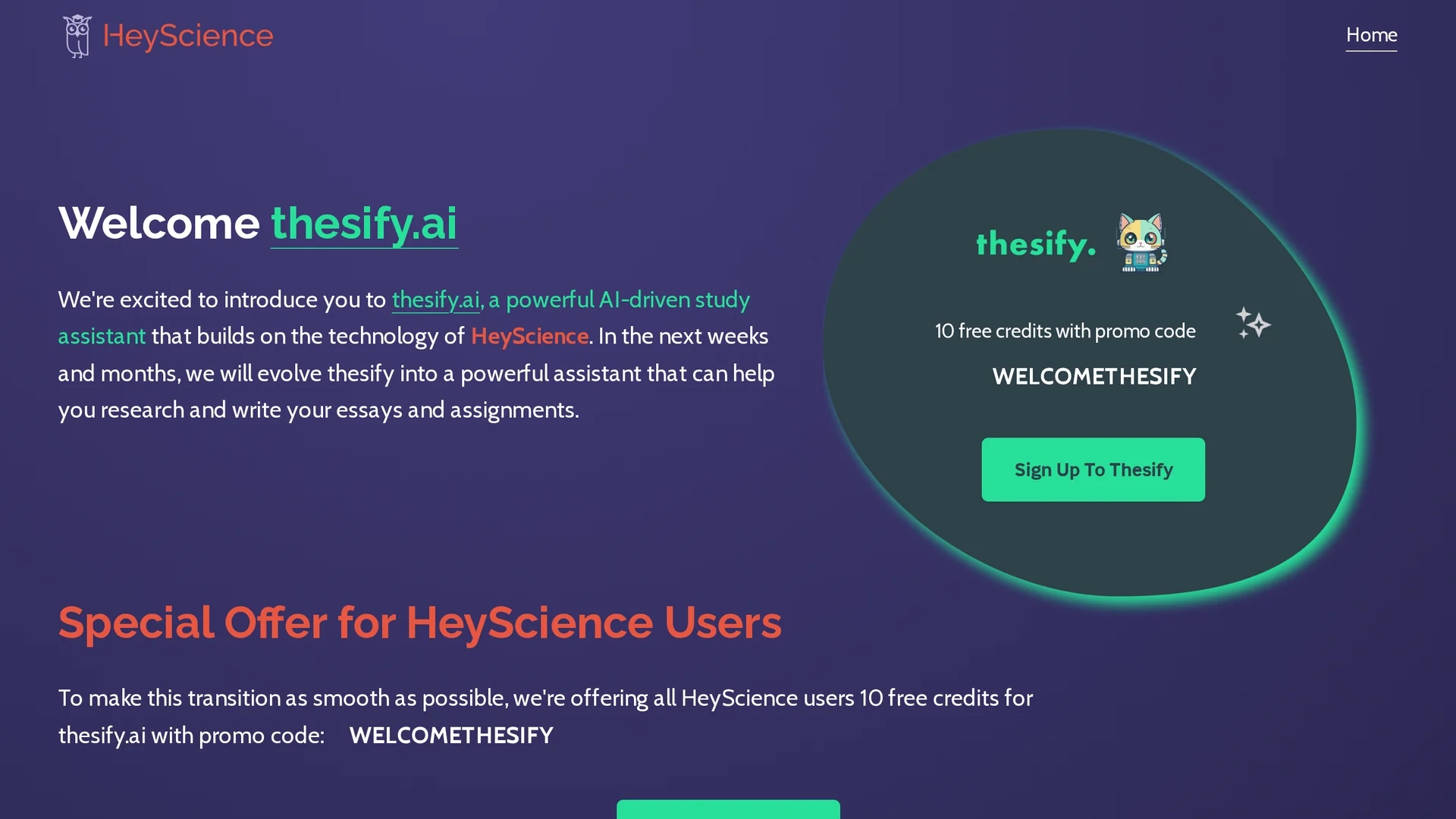 heyscience homepage