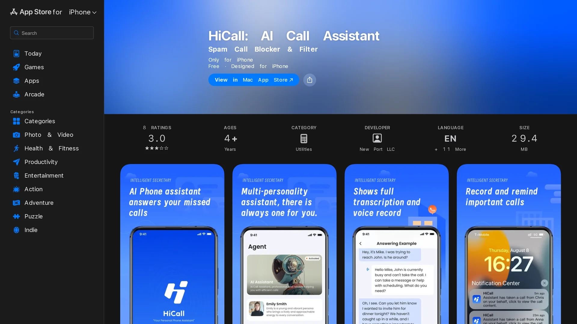 hicall-ai-call-assistant homepage