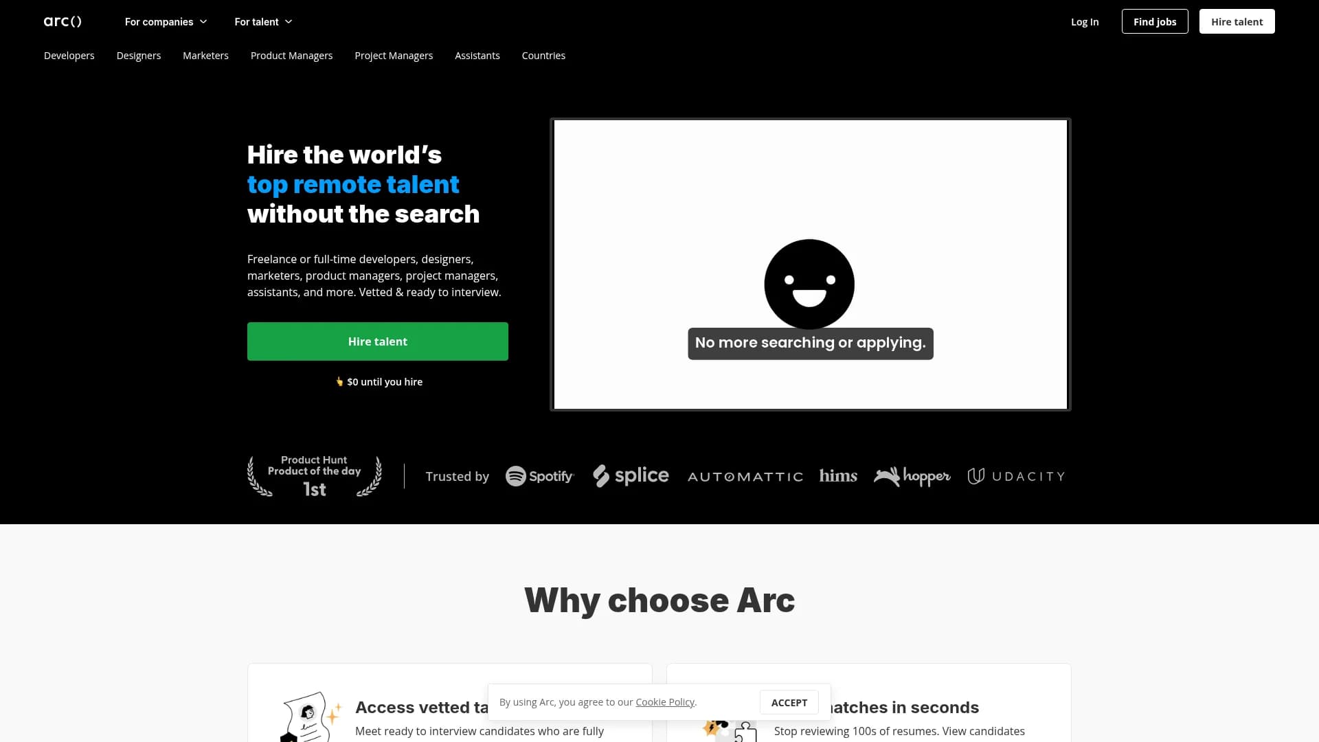 hireai-ai-recruiter-by-arc homepage