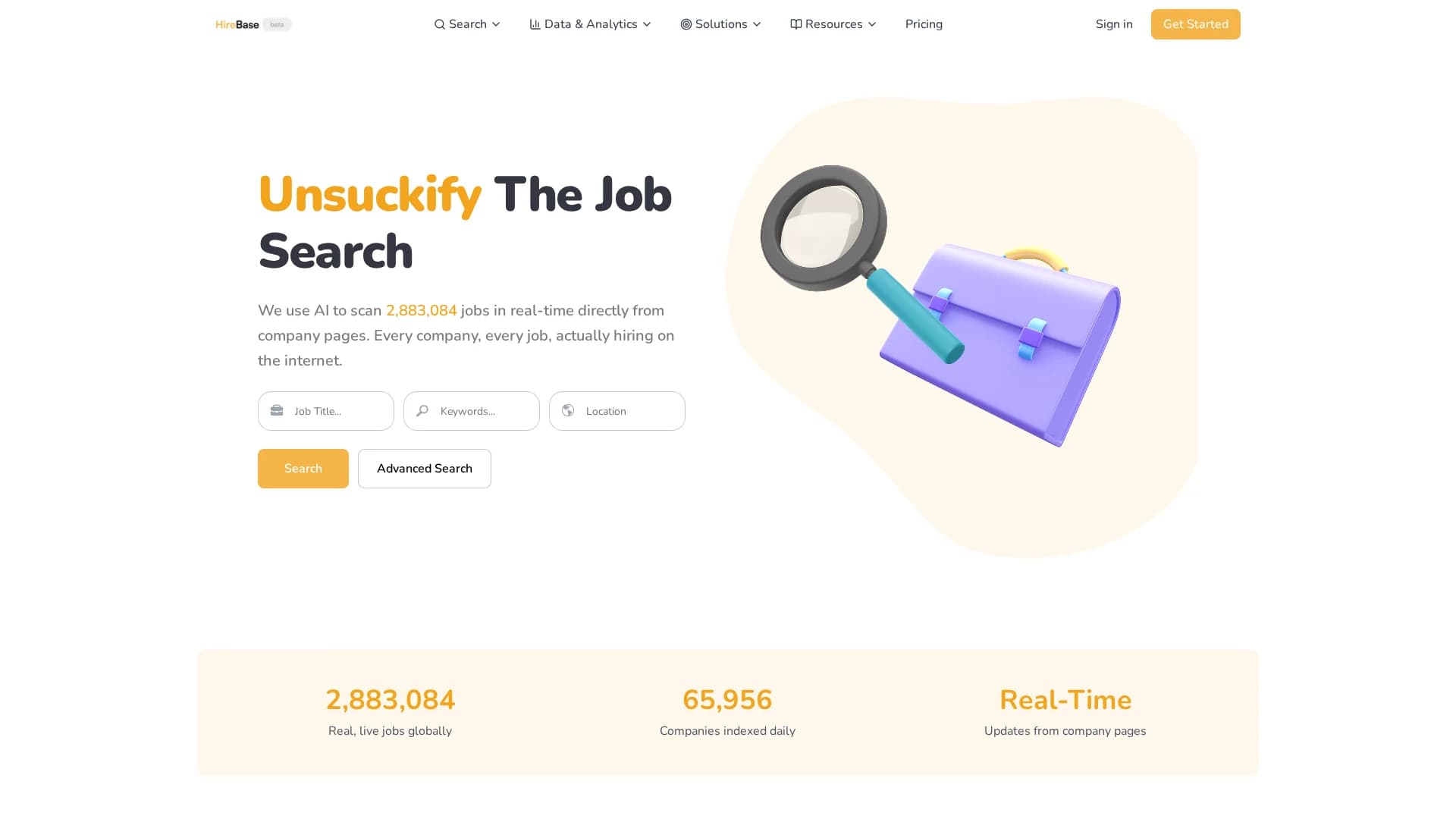 hirebase homepage