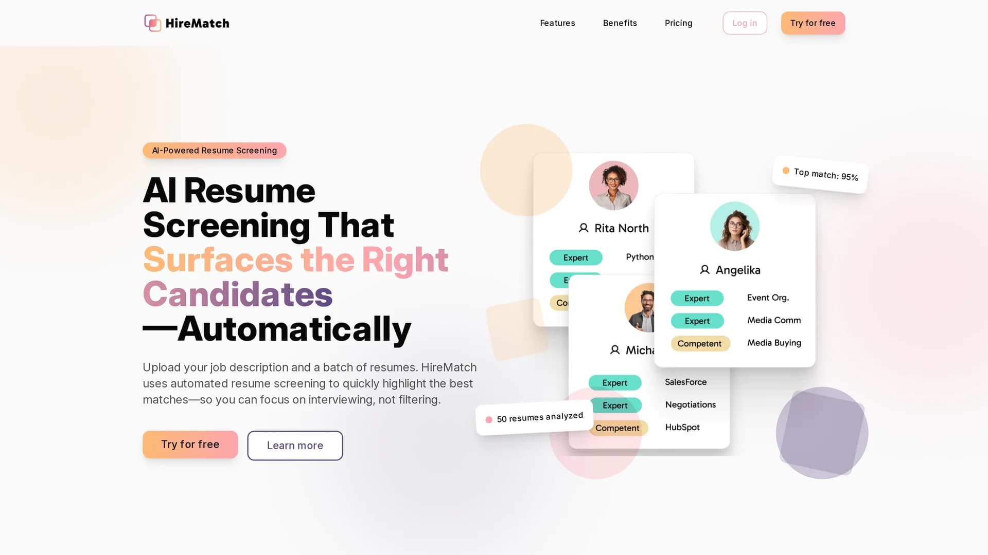 hirematch homepage