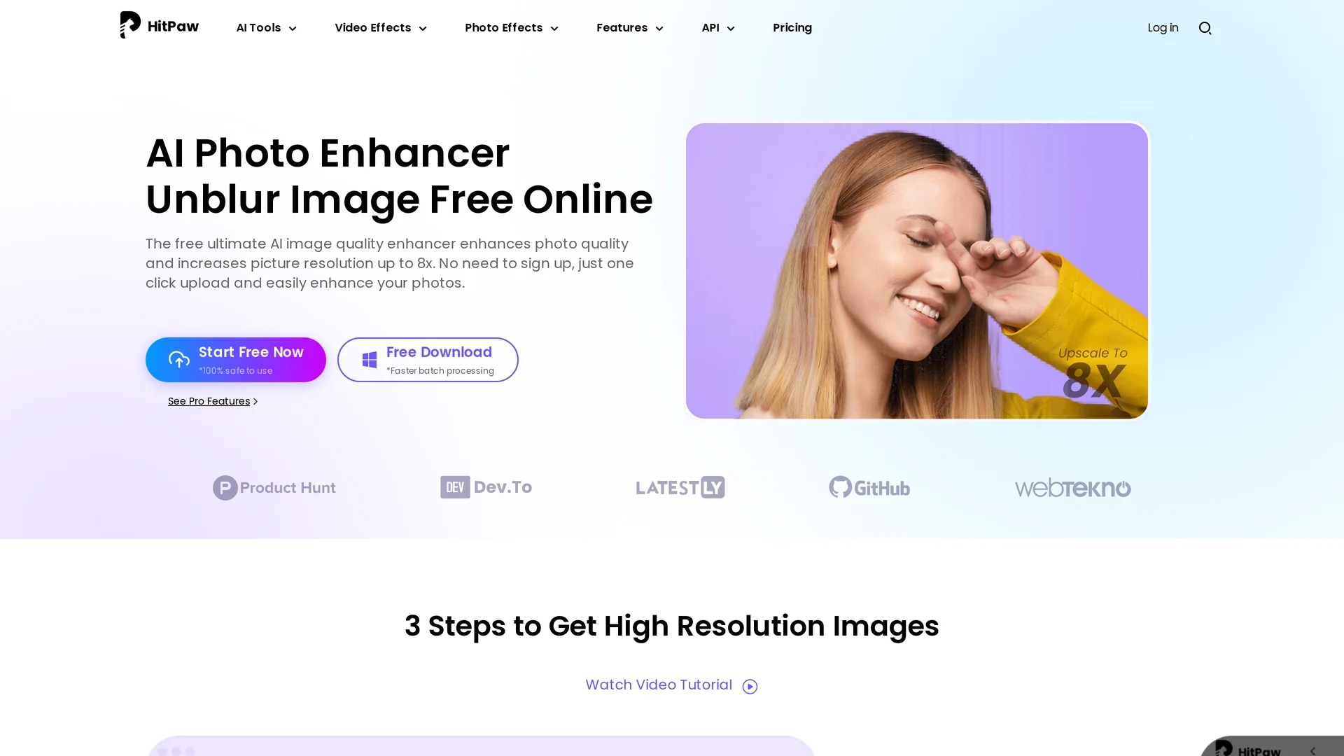 hitpaw-online-photo-enhancer homepage