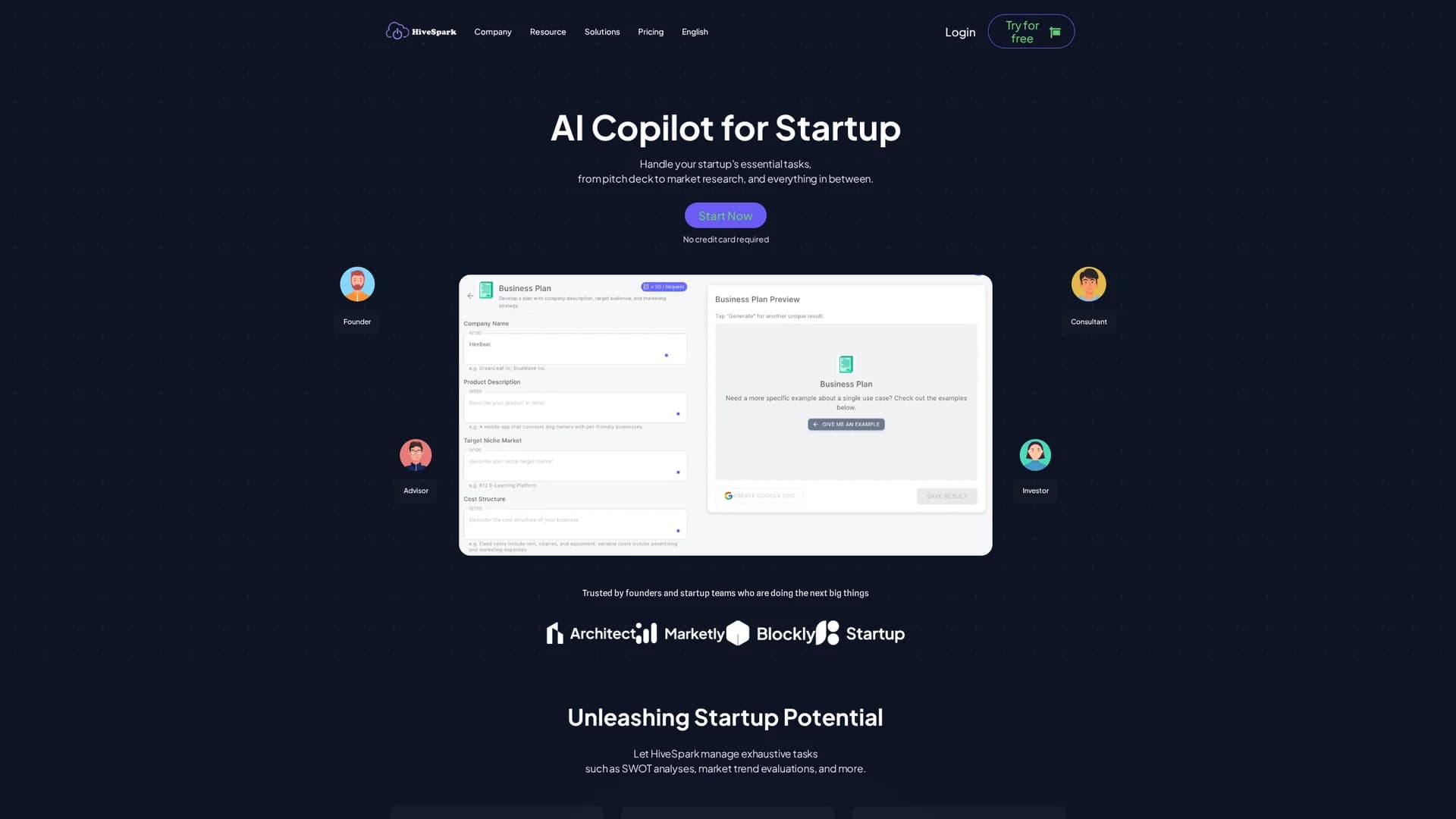 hivespark homepage