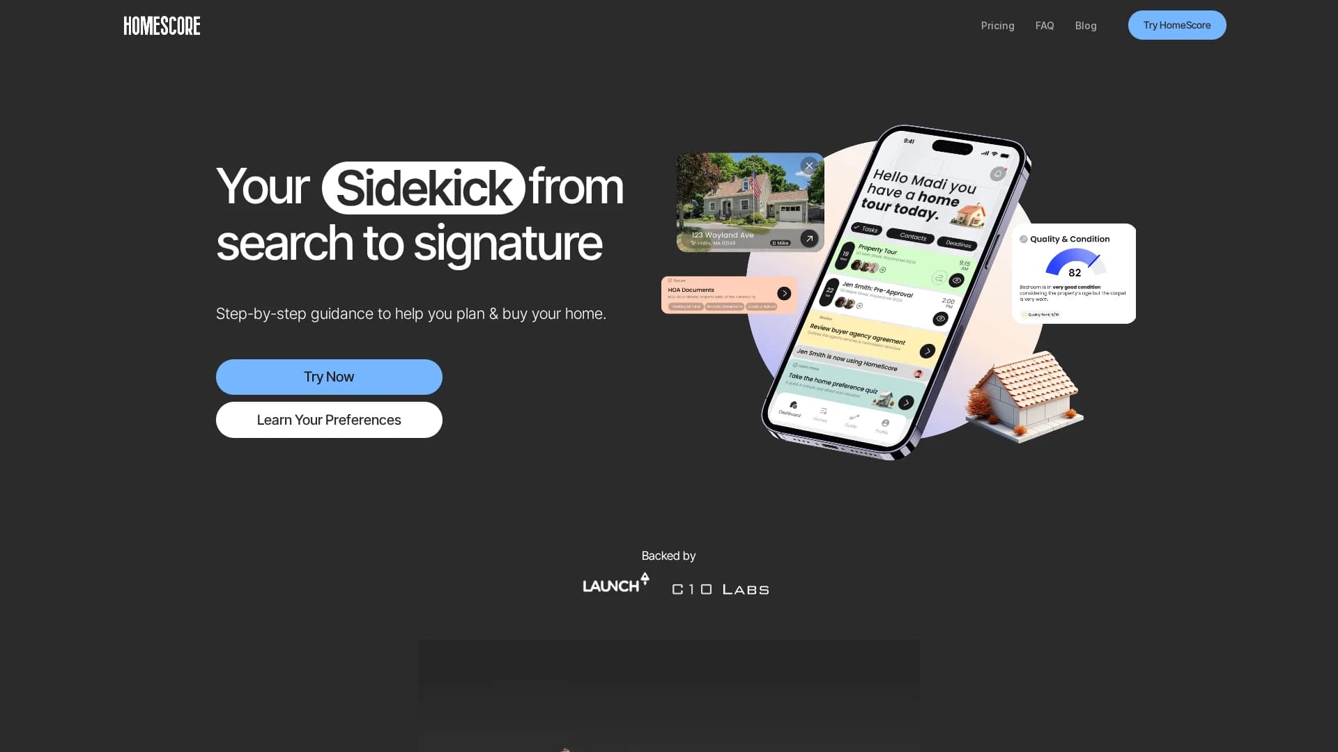 homescore homepage