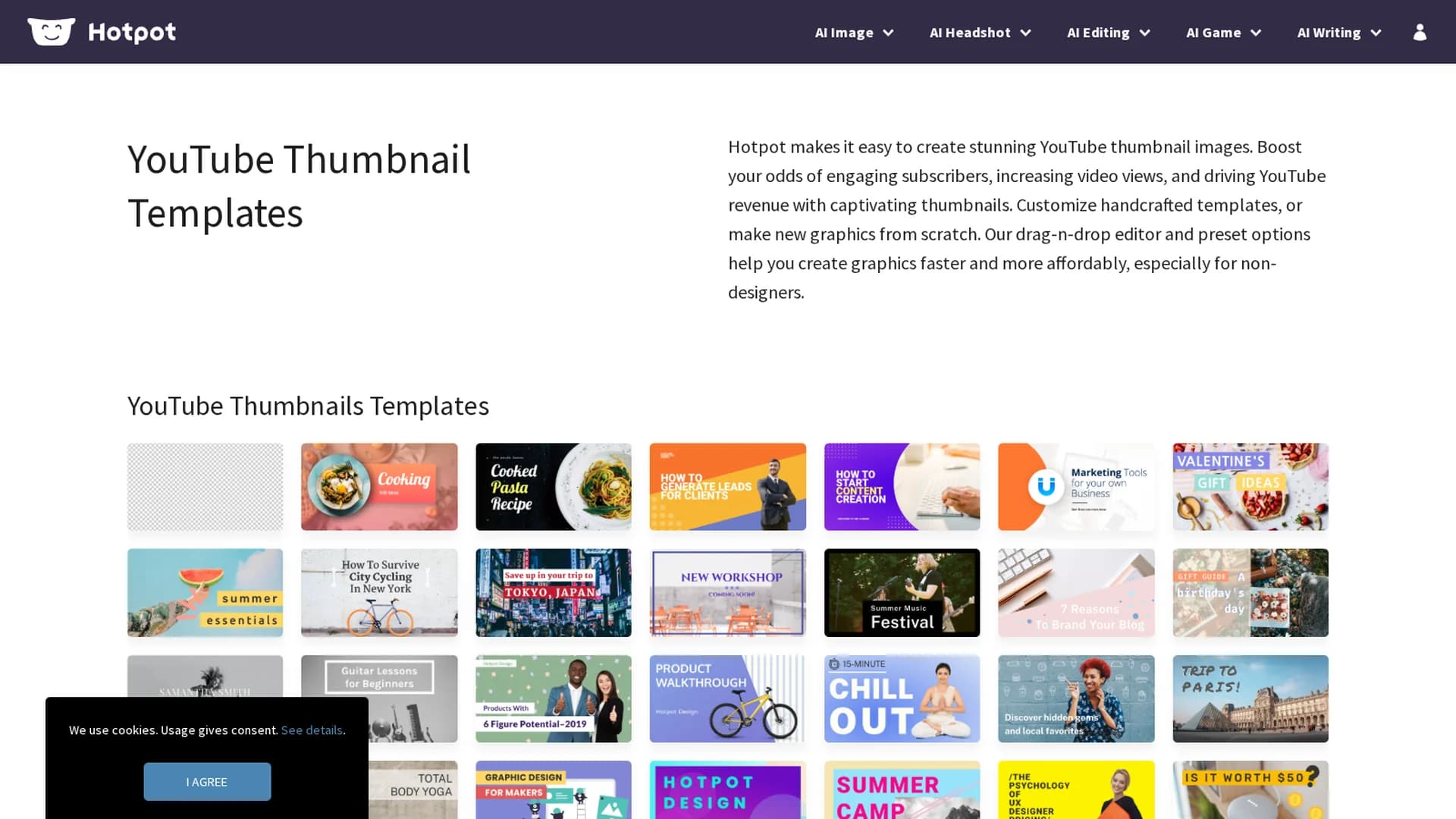 hotpot-youtube-thumbnail-maker homepage