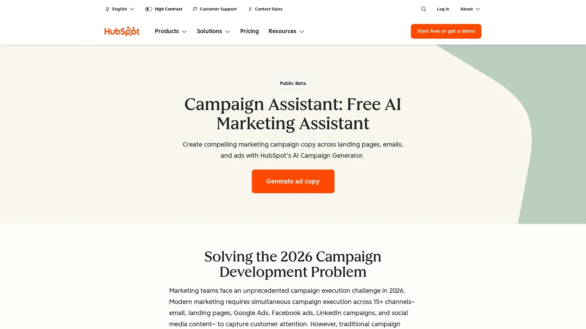 hubspot-campaign-assistant homepage
