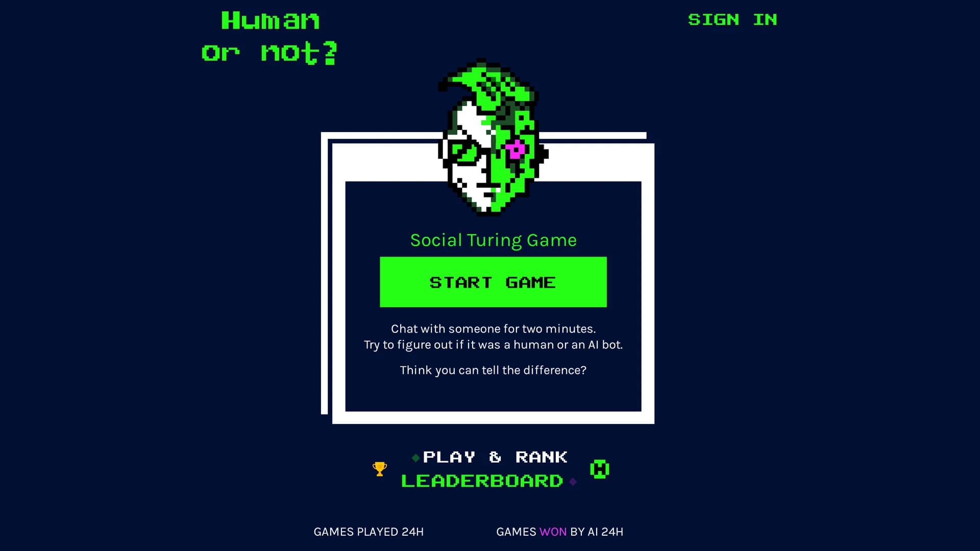 human-or-not-a-social-turing-game homepage