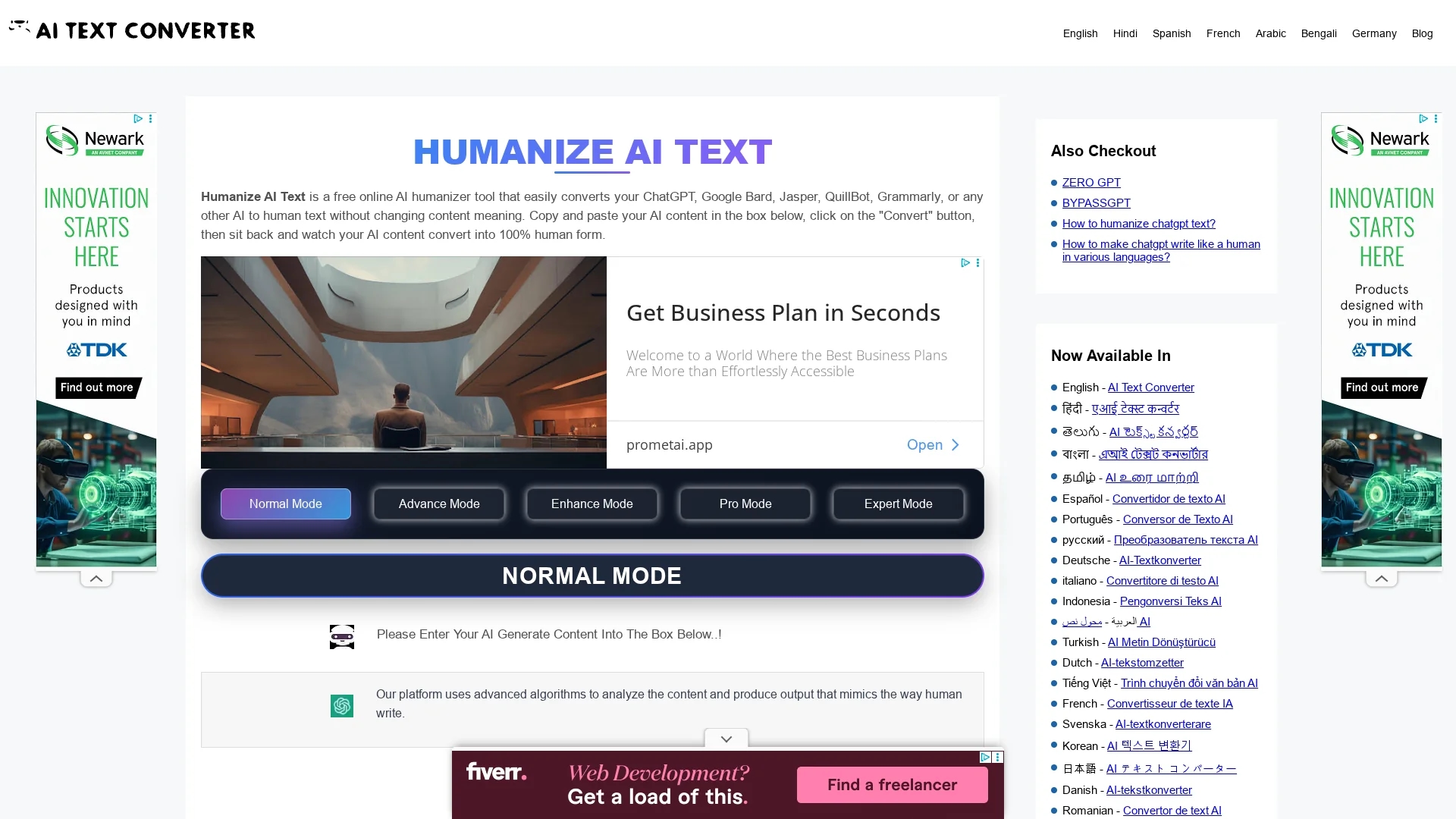 humanize-ai-text homepage