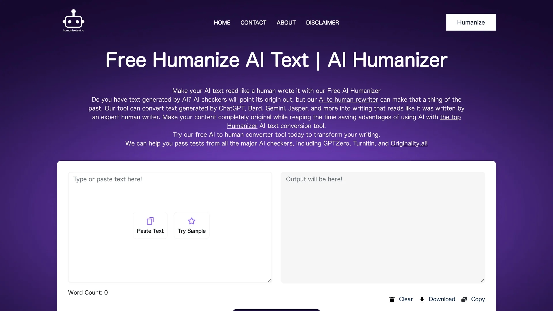 humanize-ai homepage