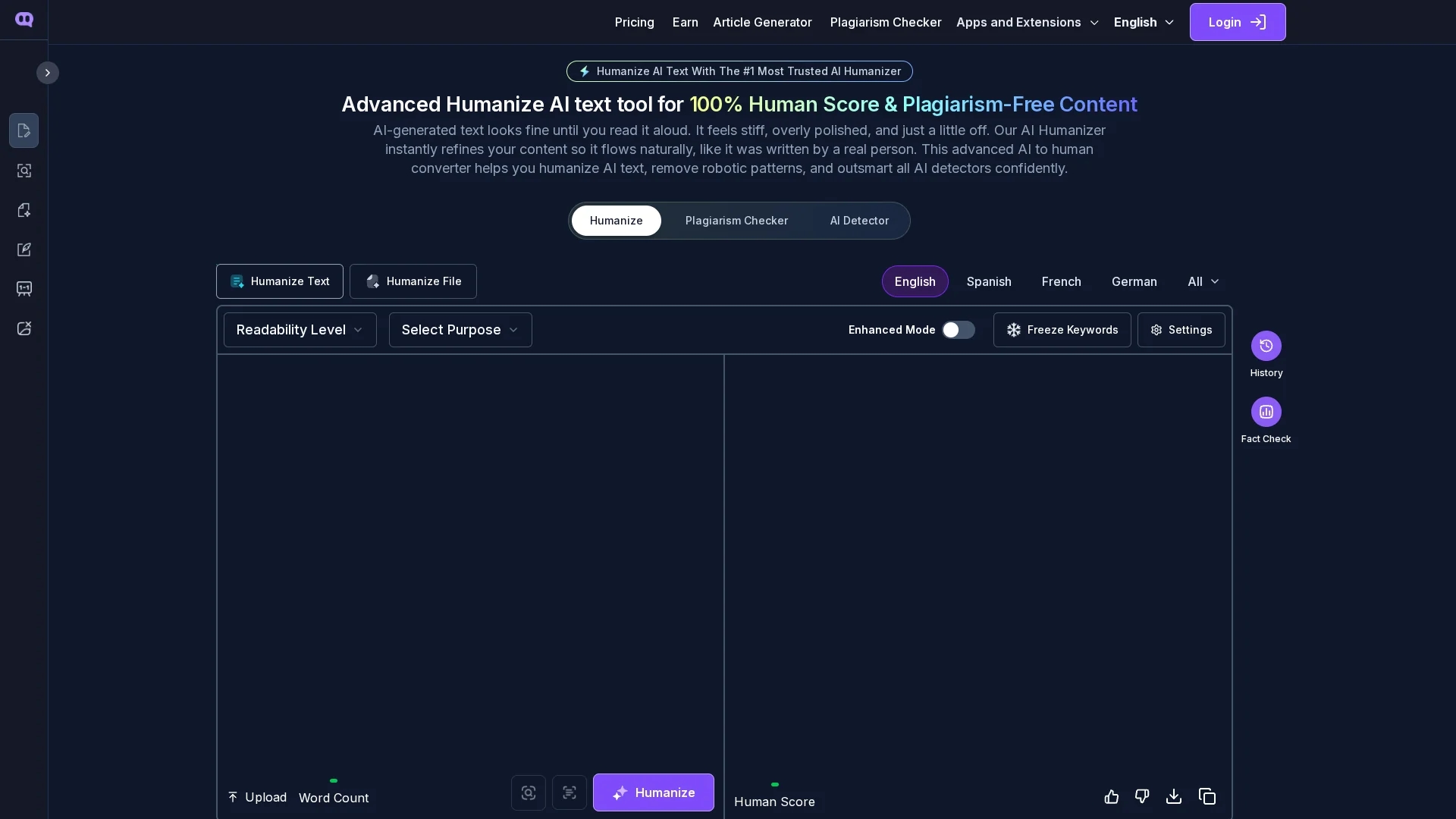 humanizeaitext-ai homepage