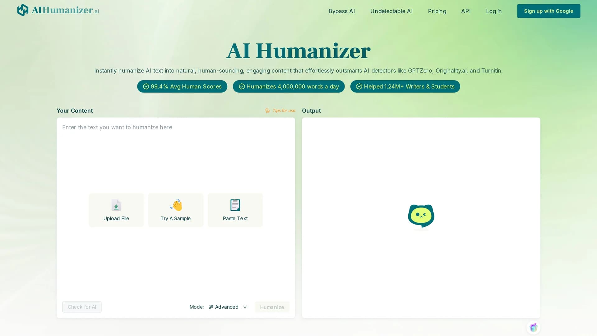 humanizer-ai homepage