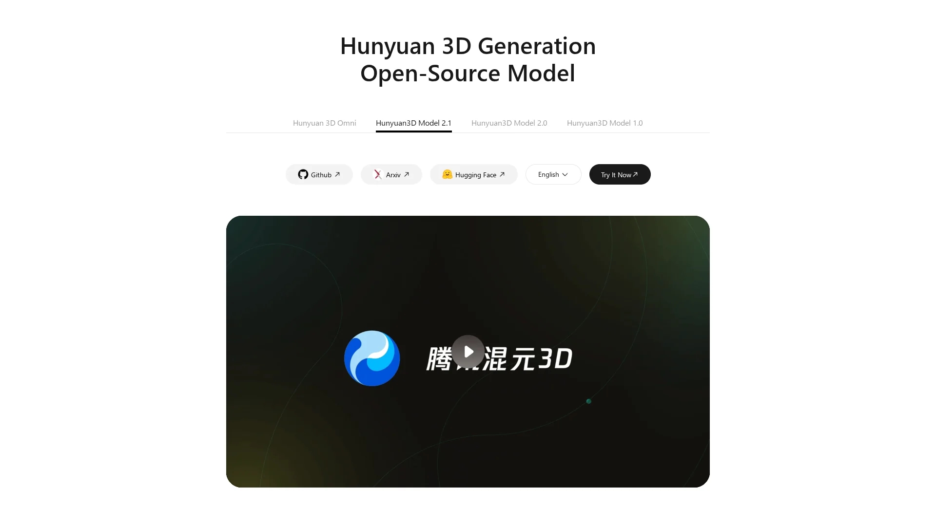 hunyuan3d-2-0 homepage
