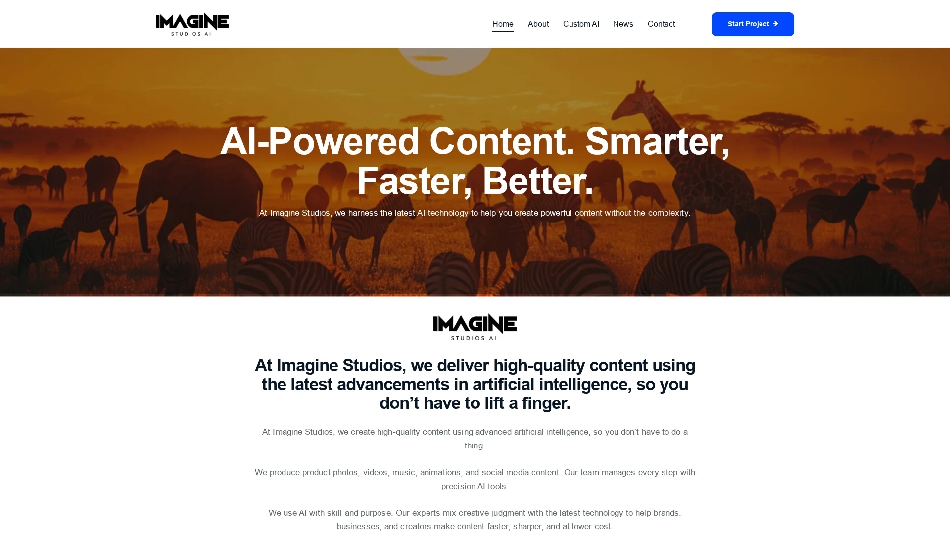 imagine-studios-ai homepage