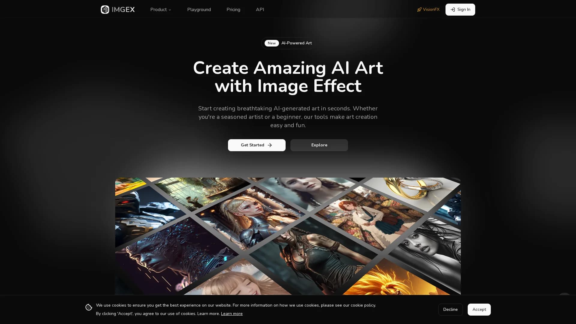 imgex-ai homepage