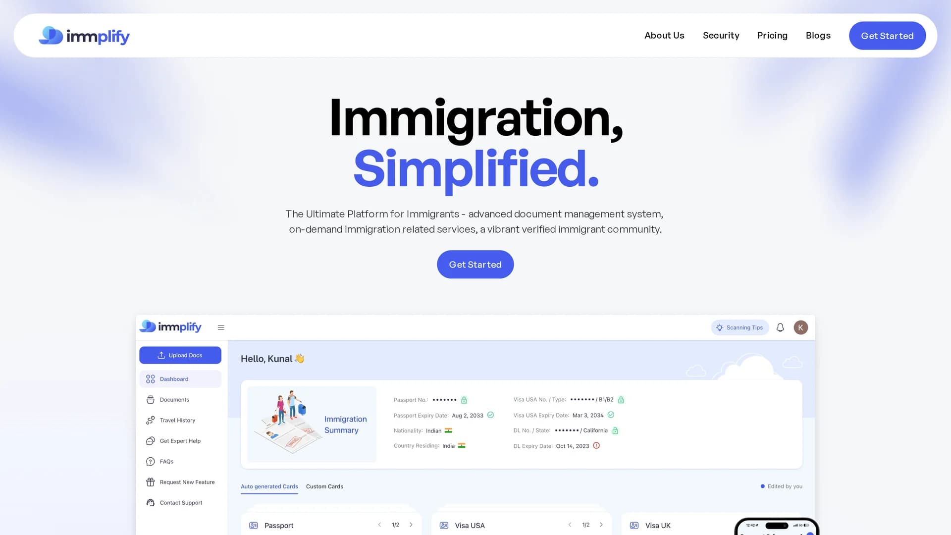 immplify homepage