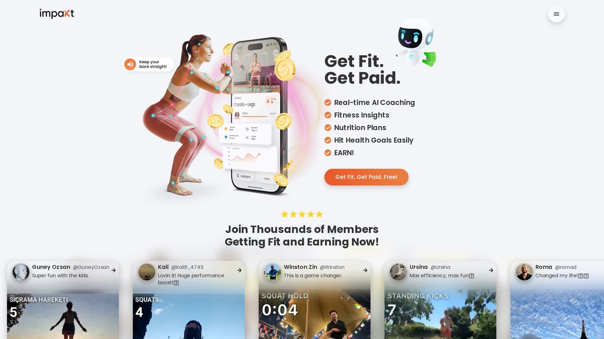 impakt-ai-coach homepage