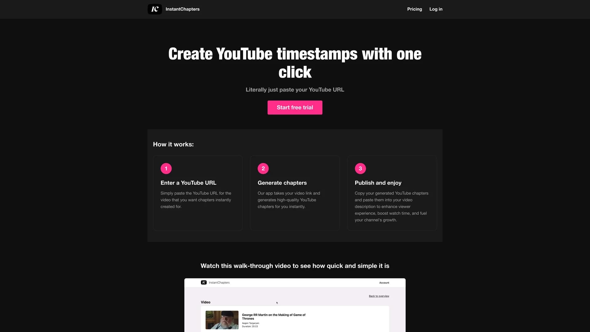 instantchapters homepage