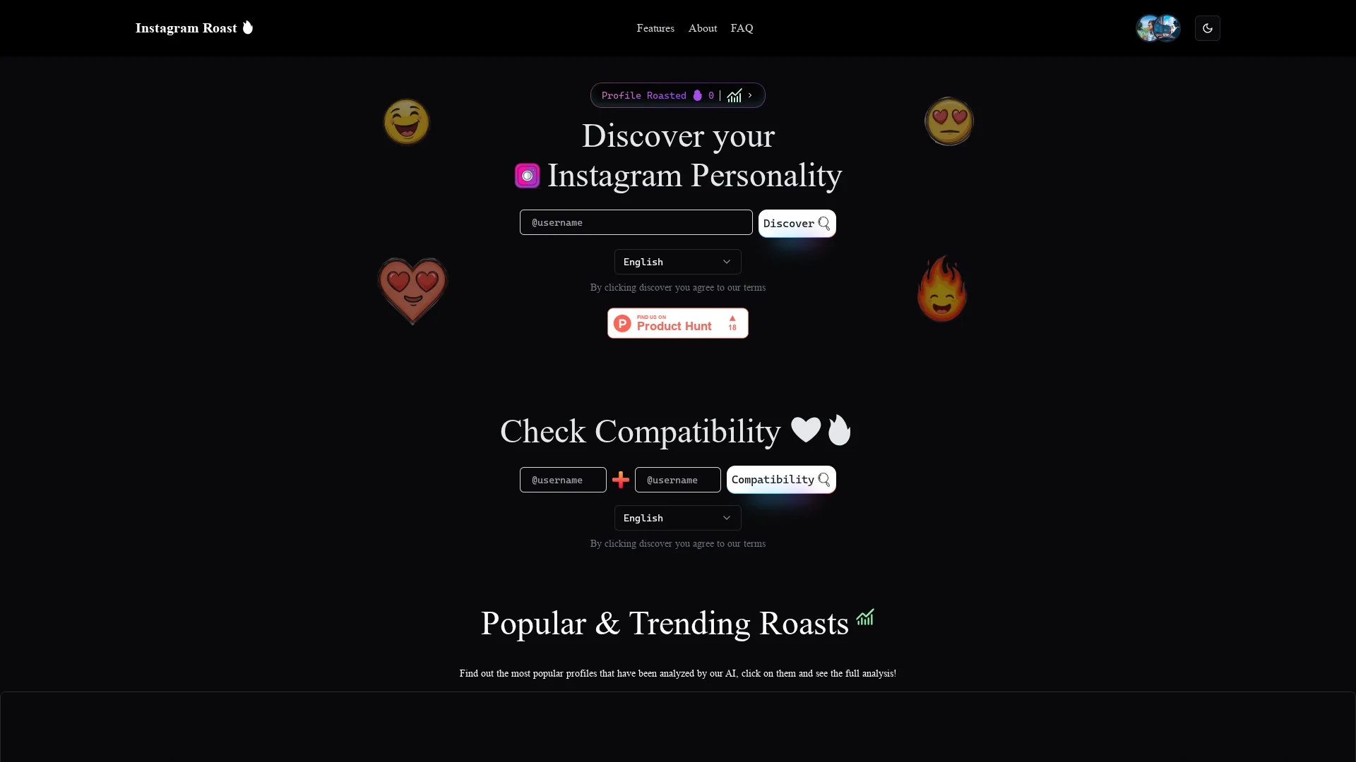 instaroasts homepage