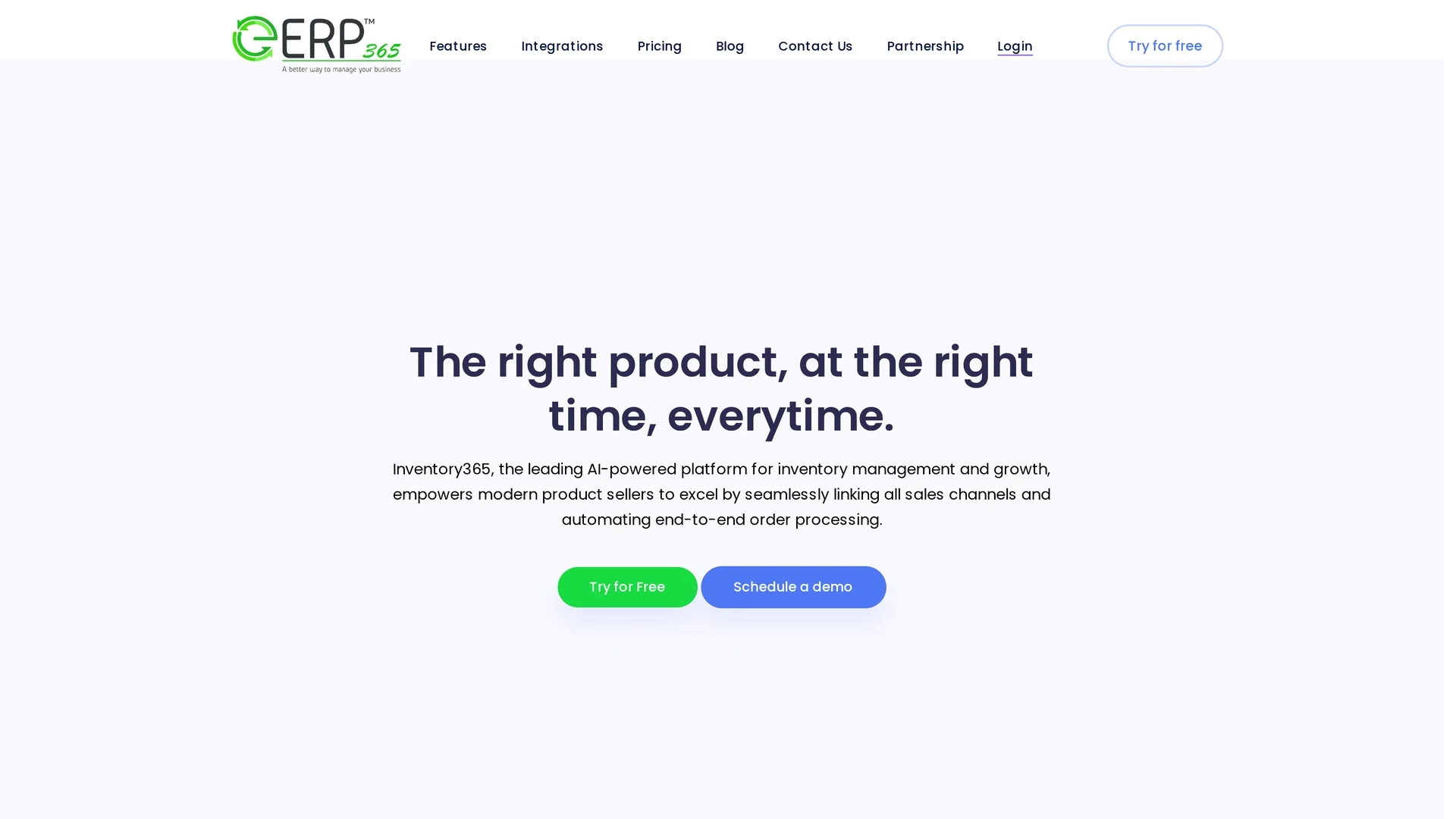 inventory365 homepage