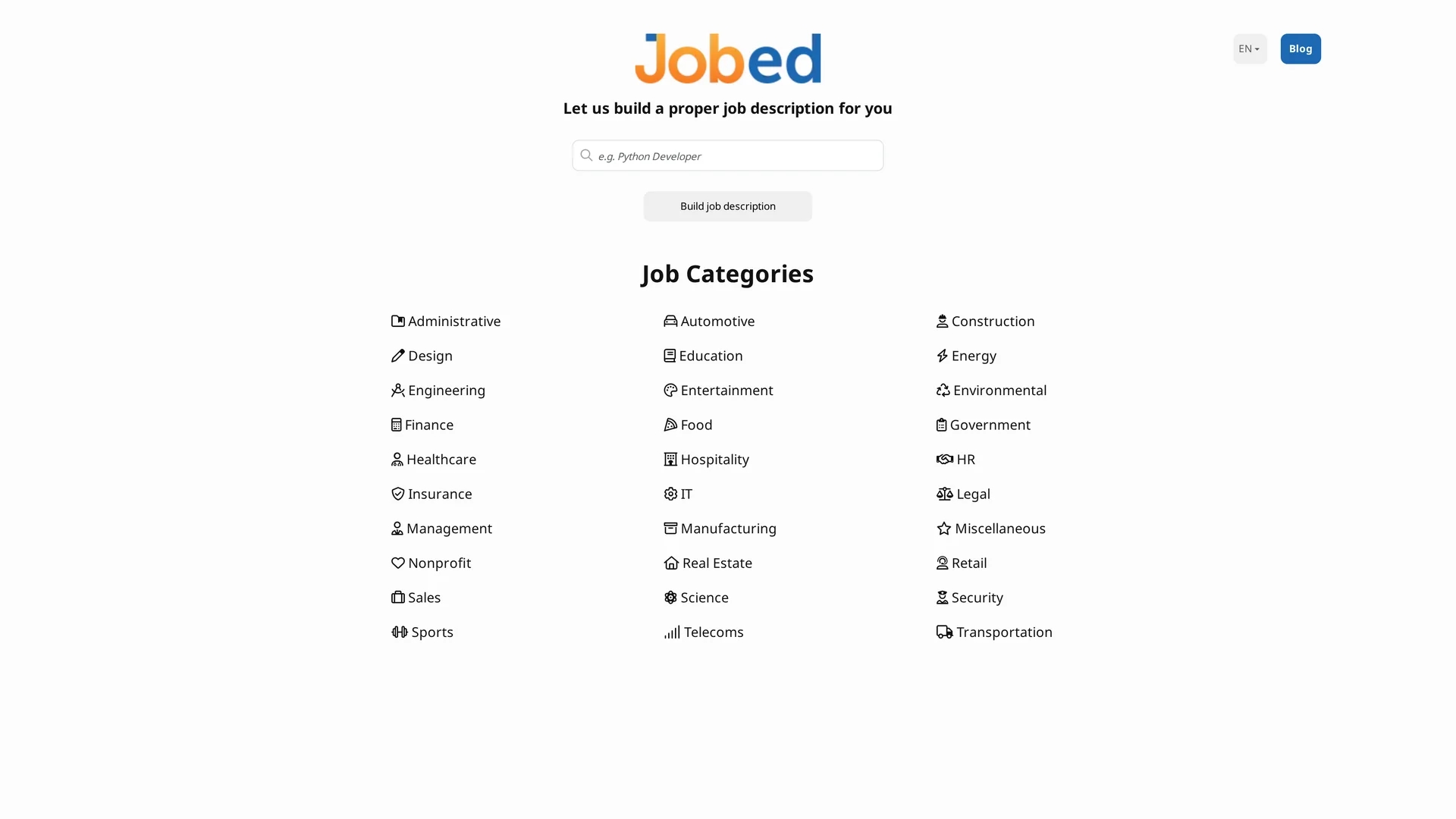 jobed homepage