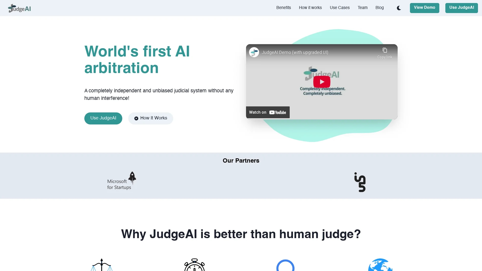 judgeai homepage