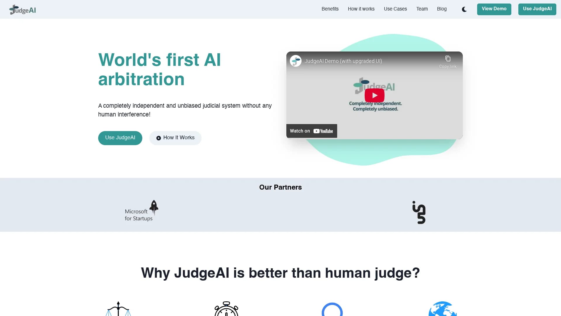 judgeai homepage
