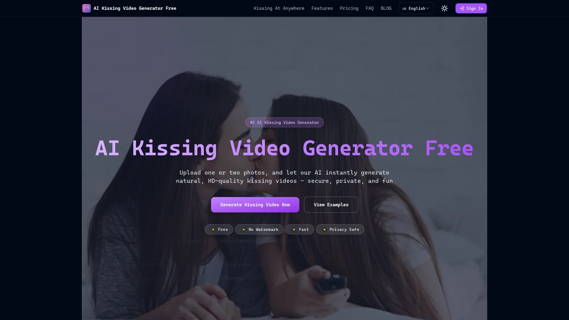 kissing-video-generator-online homepage